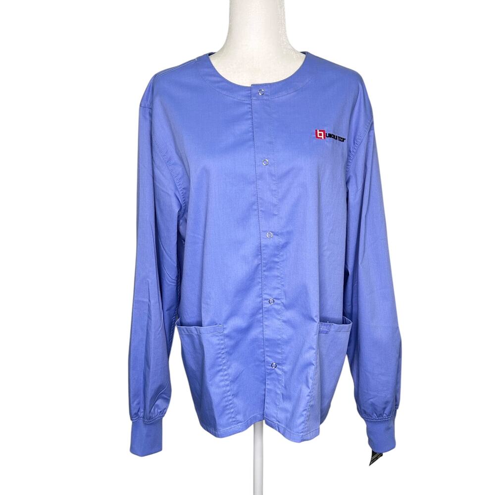 Dickies Womens Lincoln Tech Snap Front Scrub Jacket Ciel Medium NWT